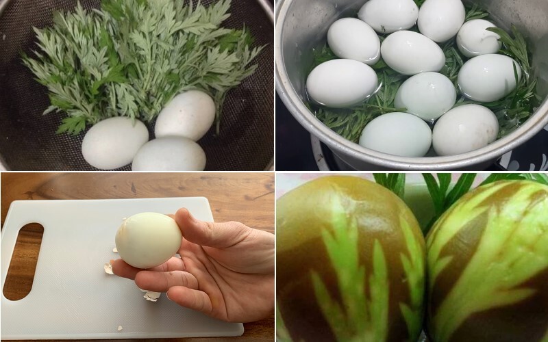 Cách nấu trứng ngải cứu bằng phương pháp luộc