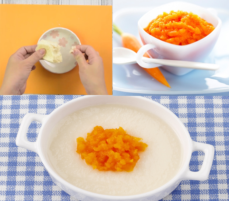 Cách nấu cháo bánh mì cho bé với cà rốt thơm ngọt