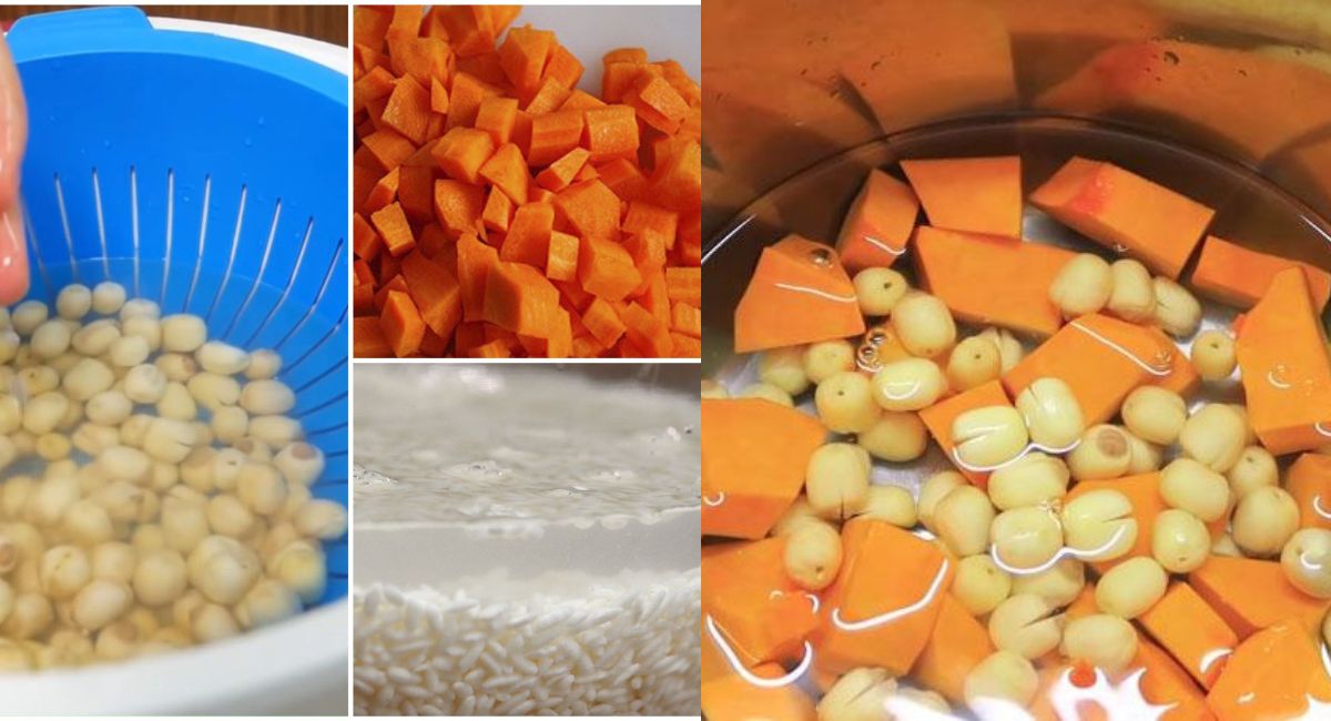 Cách nấu cháo hạt sen cho bé 7 tháng với cà rốt