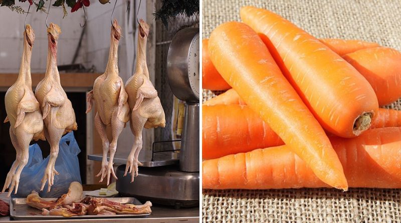 Thịt gà và cà rốt là hai nguyên liệu giàu giá trị dinh dưỡng 