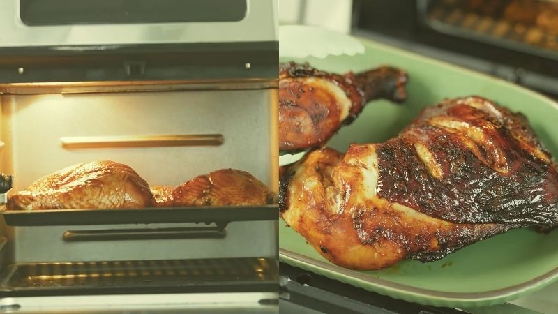 Nướng gà để làm món gà sốt tiêu xanh thơm ngon