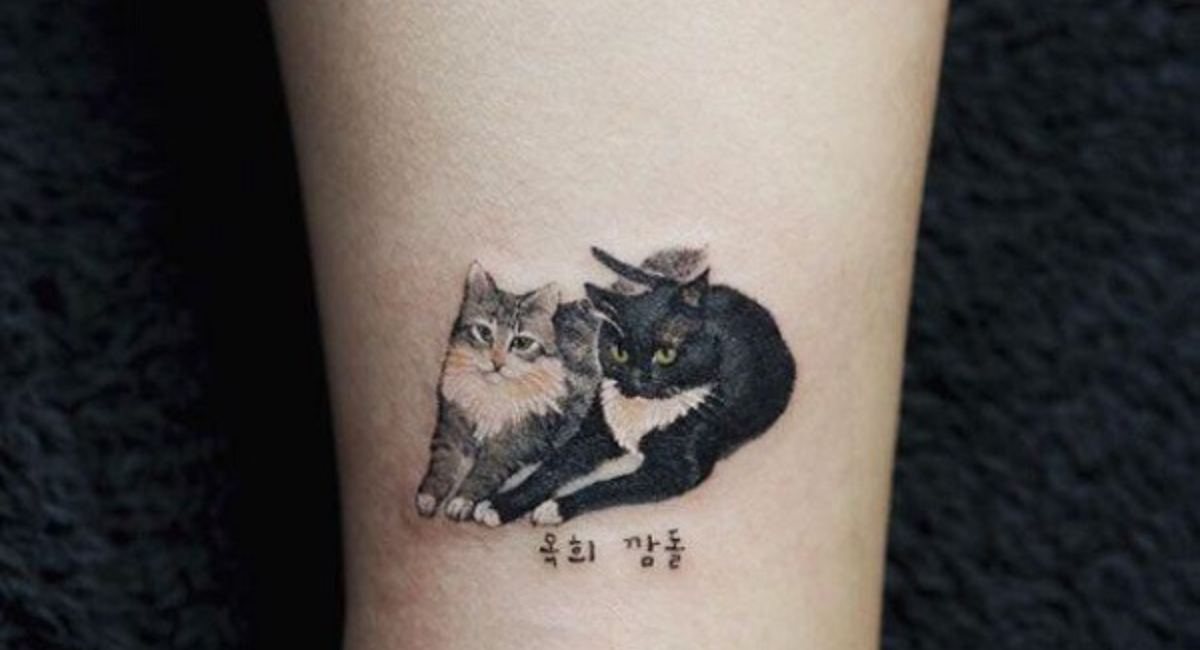 Hình xăm mèo mini phù hợp dành cho cặp đôi