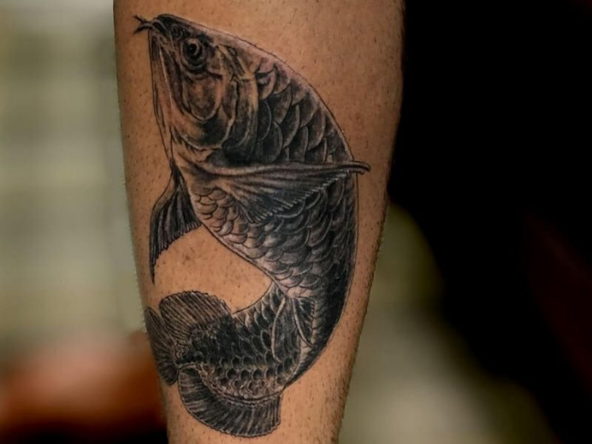 Mẫu tattoo cá rồng ở chân đẹp nhất