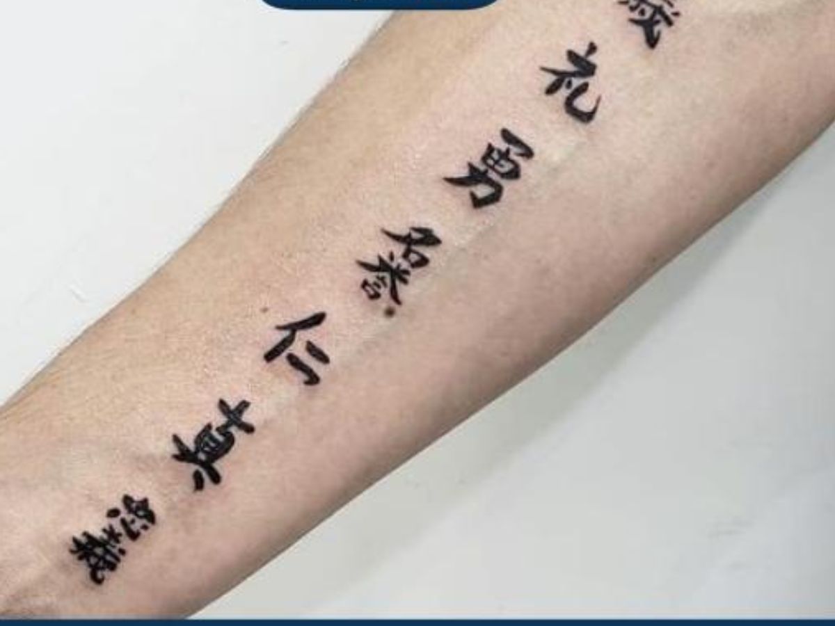 Mẫu xăm dòng chữ Trung Quốc ý nghĩa lên tay