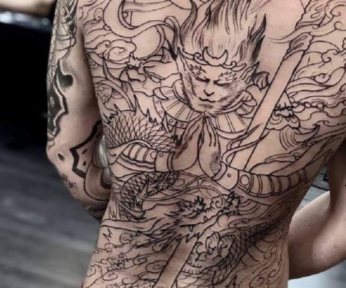 Hình tattoo con khỉ full lưng cho các tín đồ mê xăm hình