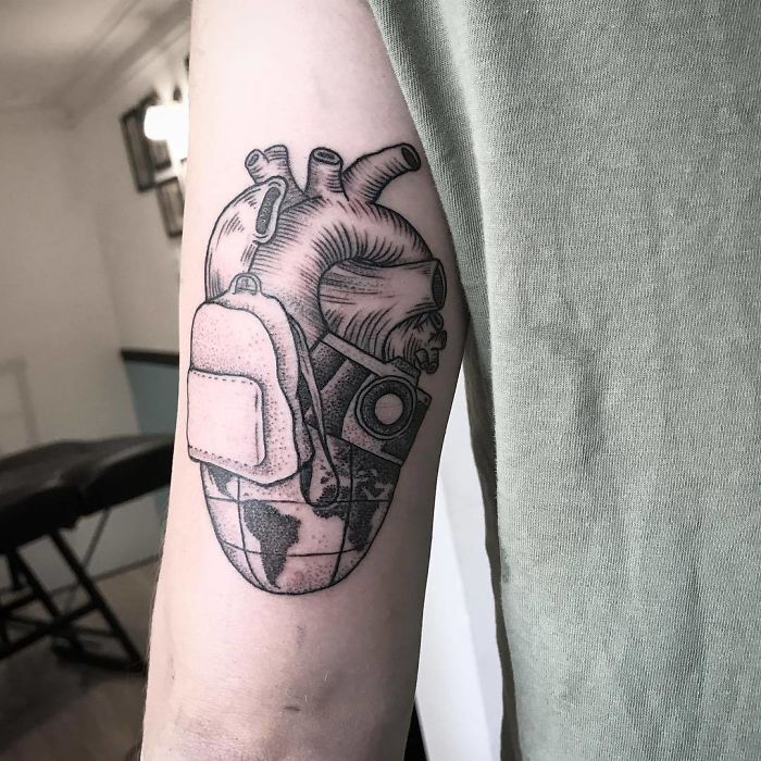Hình xăm máy móc trái tim dành cho các cặp đôi 