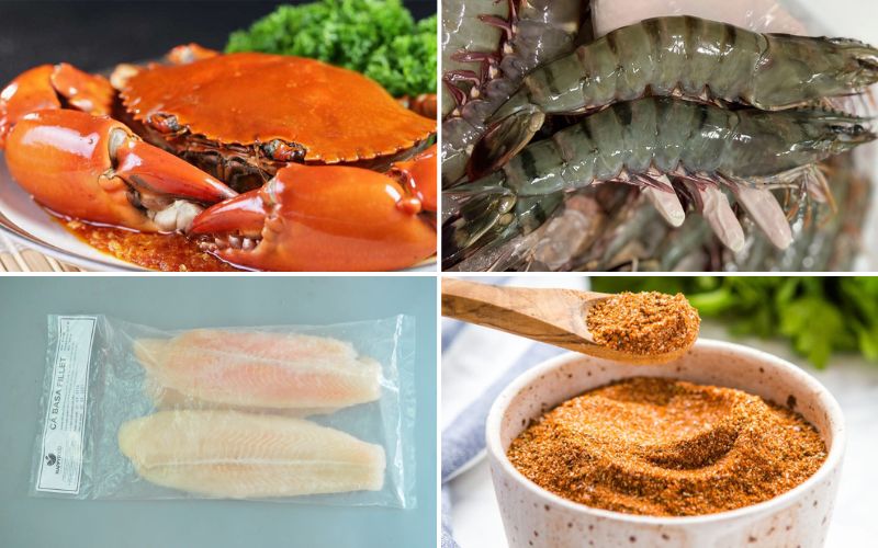 Nguyên liệu nấu súp Gumbo hải sản có thể dễ dàng mua tại các siêu thị