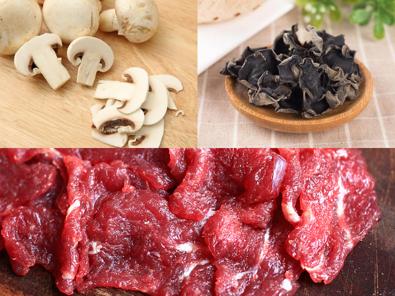 Lựa chọn các nguyên liệu tươi ngon để món thịt bò băm sốt nấm được thơm ngon nhất