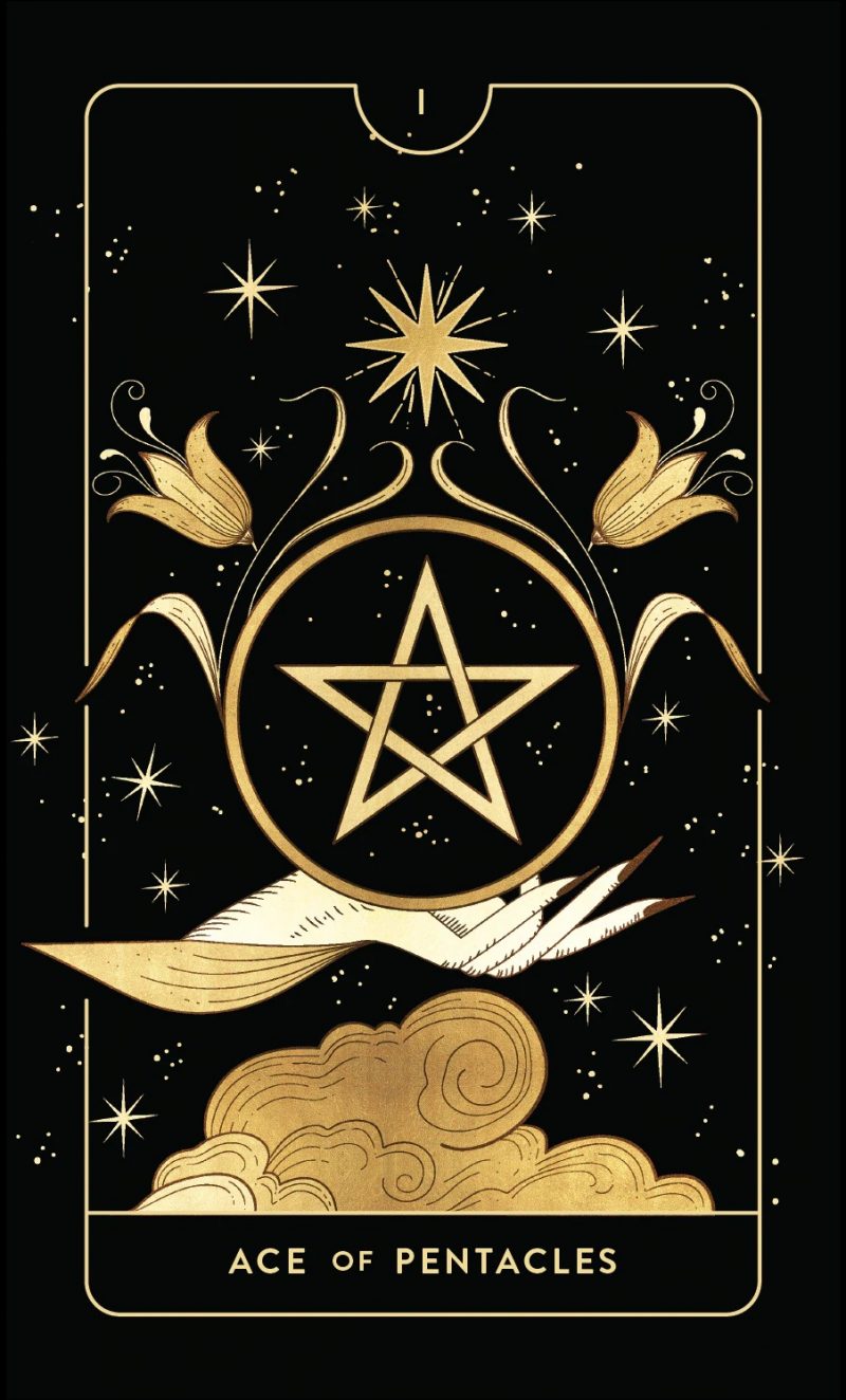 Biểu tượng của Pentacles là hình tròn, ở trong là một ngôi sao năm cánh