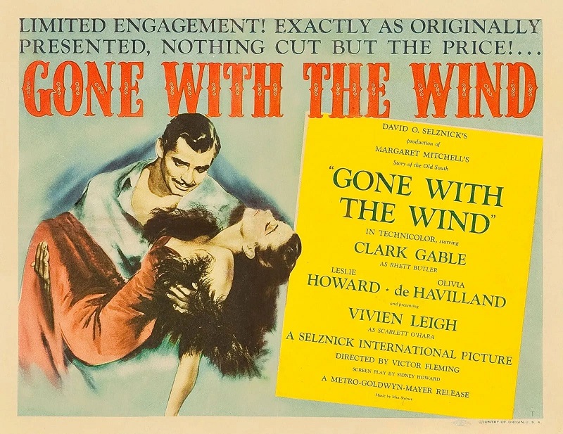 Ngày 15/12/1939 công chiếu phim Cuốn theo chiều gió - bộ phim được chuyển thể từ tiểu thuyết cùng tên của nhà văn Margaret Mitchell