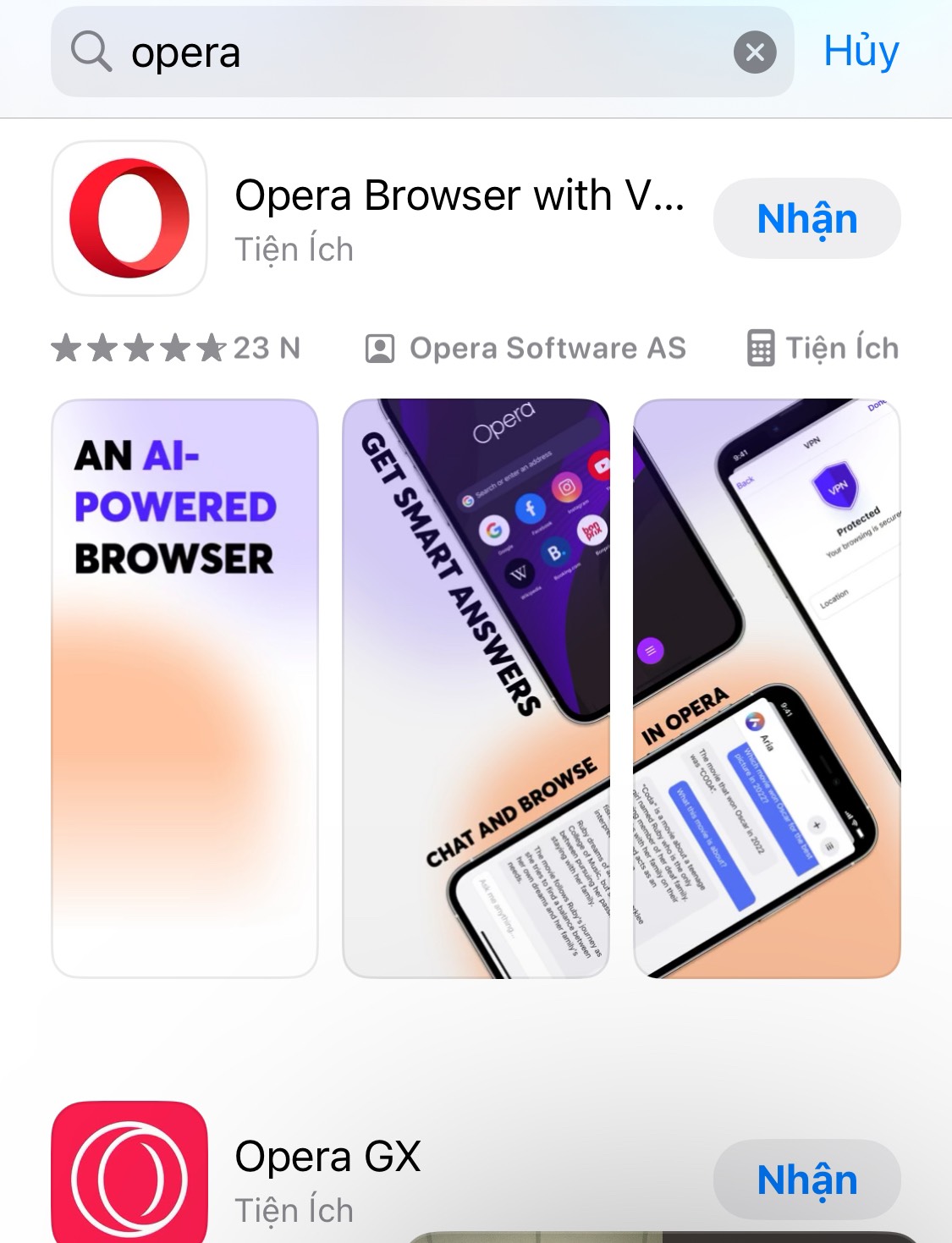 Opera - App nghe nhạc Youtube khi tắt màn hình iOS cung cấp tính năng chặn quảng cáo