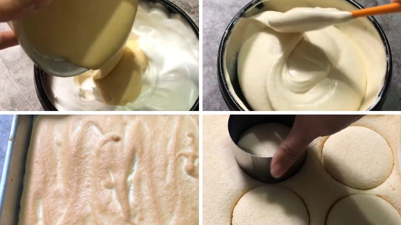 Hình ảnh minh hoạ cách làm bánh bông lan mochi chà bông trứng muối