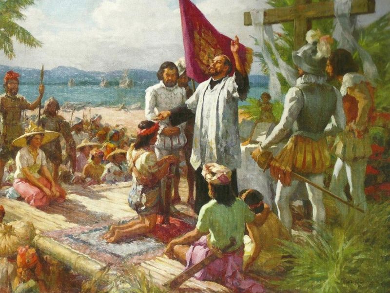 Ferdinand Magellan cùng người dân bản địa Philippines