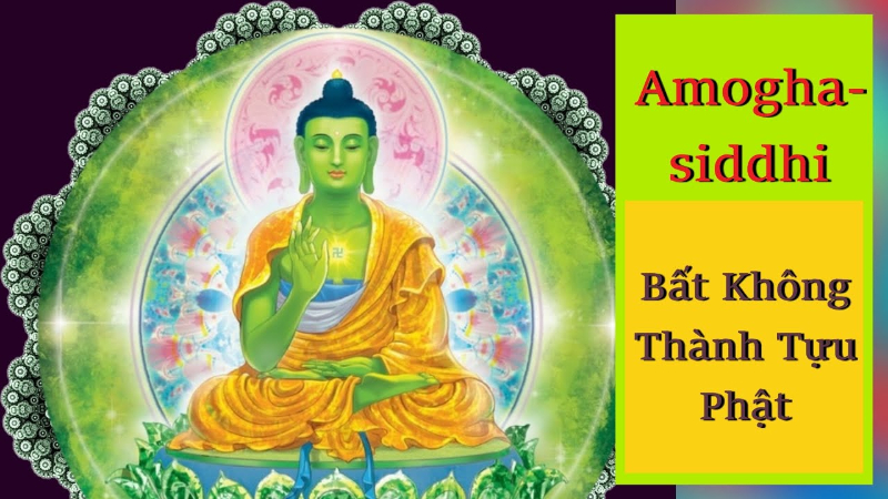 Bất Không Thành Tựu Phật (Amoghasiddhi) đại diện cho trí tuệ Thành Sở Tác Trí