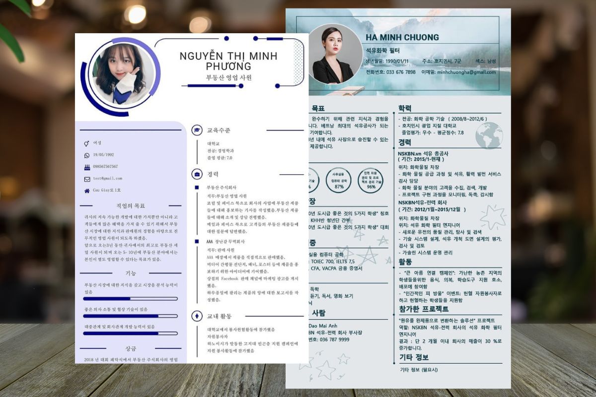 Mẫu CV xin việc phiên dịch tiếng Hàn đơn ngữ