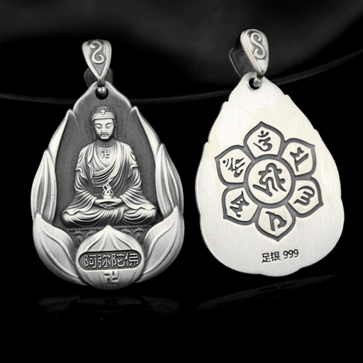 Mặt dây chuyền bạc Đức Phật A Di Đà