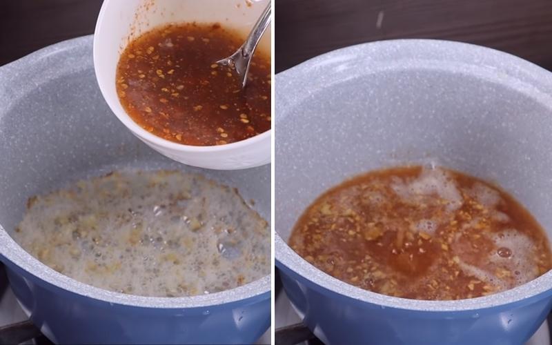 Chuẩn bị nước sốt là công đoạn quan trọng trong cách nấu trứng cút rim mắm