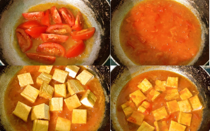 Cách làm đậu phụ sốt cà chua 