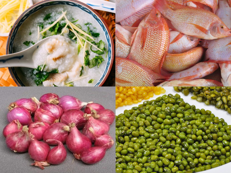 Cháo cá diêu hồng nấu với đậu xanh với khá nhiều dưỡng chất