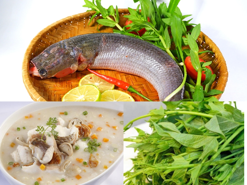 Cách nấu cháo cá lóc với rau lang cũng rất được ưa chuộng