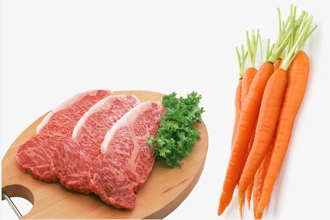Sự kết hợp giữa thịt bò và cà rốt mang lại nhiều giá trị dinh dưỡng
