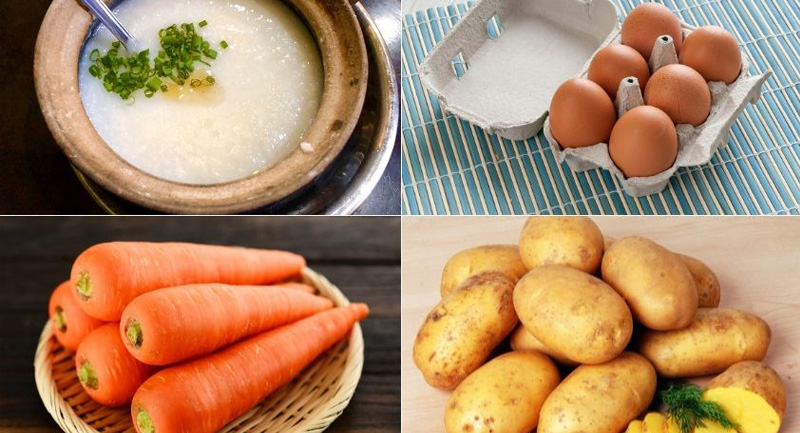 Nguyên liệu nấu cháo trứng gà cà rốt khoai tây cho bé siêu ngon