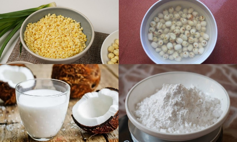 Cách nấu chè đậu xanh hạt sen nước cốt dừa không thể 4 nguyên liệu này