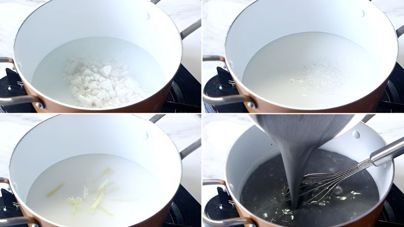Cách nấu chè vừng với nước cốt dừa đơn giản