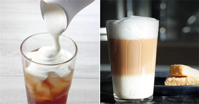 Lớp kem béo trên mặt cho ly trà sữa gia tăng thêm vị béo ngậy, thơm phức
